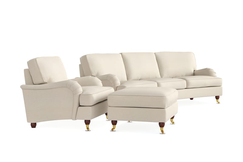Soffgrupp Howard Oxford Svängd 4-Sits+Fåtölj+Fotpall - Beige - Möbler - Soffa - Soffgrupp - Howard soffgrupp