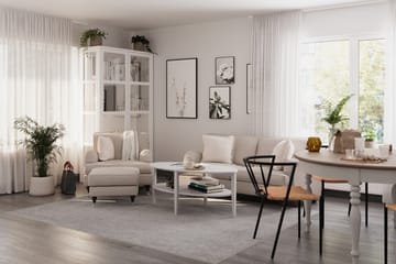 Soffgrupp Oxford Classic Svängd 2-sits+Fåtölj+Fotpall - Beige - Möbler - Soffa - Soffgrupp - Howard soffgrupp