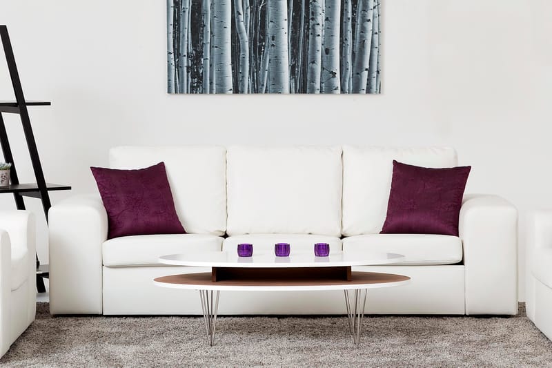 Link Soffgrupp 3-sits + 2-sits Soffa + Fåtölj i Konstläder - Vit - Möbler - Soffa - Soffgrupp