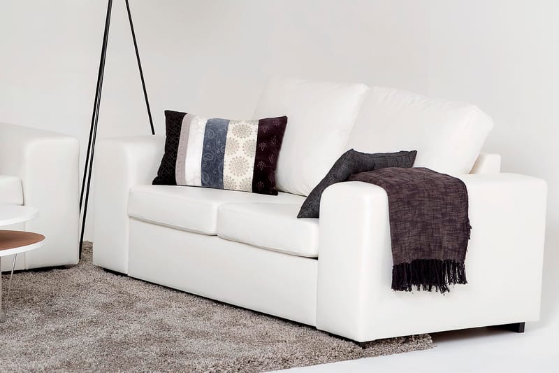 Link Soffgrupp 3-sits + 2-sits Soffa + Fåtölj i Konstläder - Vit - Möbler - Soffa - Soffgrupp