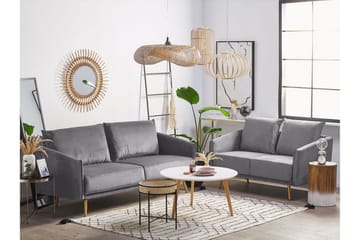 Maurana Soffgrupp 2-sits + 3-sits - Sammet/Grå - Möbler - Soffa - Soffgrupp
