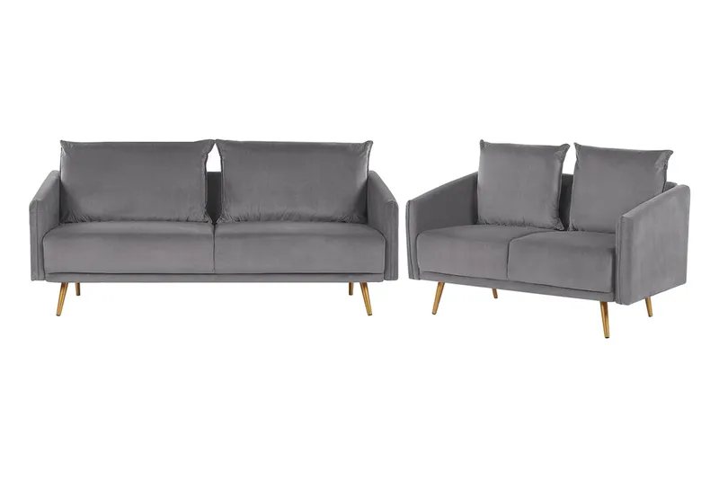 Maurana Soffgrupp 2-sits + 3-sits, Sammet/Grå
