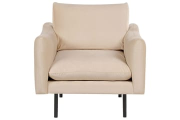 Soffgrupp med fotpall Vinterbro Beige/svart, Sammet - Beige - Möbler - Soffa - Soffgrupp