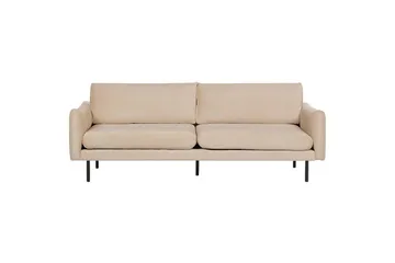 Soffgrupp med fotpall Vinterbro Beige/svart, Sammet - Beige - Möbler - Soffa - Soffgrupp