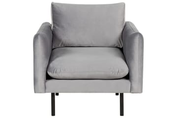 Soffgrupp med fotpall Vinterbro Grå/svart, Sammet - Grå/svart, Sammet - Möbler - Soffa - Soffgrupp