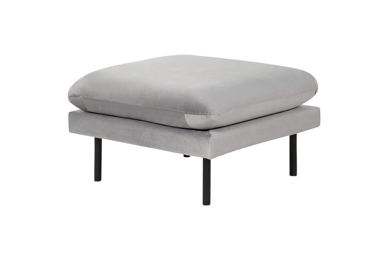 Soffgrupp med fotpall Vinterbro Grå/svart, Sammet - Grå/svart, Sammet - Möbler - Soffa - Soffgrupp