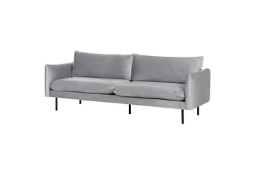 Soffgrupp med fotpall Vinterbro Grå/svart, Sammet - Grå/svart, Sammet - Möbler - Soffa - Soffgrupp