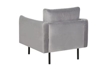 Soffgrupp med fotpall Vinterbro Grå/svart, Sammet - Grå/svart, Sammet - Möbler - Soffa - Soffgrupp