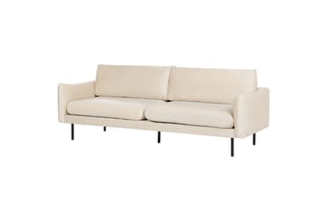 Soffgrupp med fotpall Vinterbro Ljusbeige/svart, Sammet - Ljusbeige/svart, Sammet - Möbler - Soffa - Soffgrupp