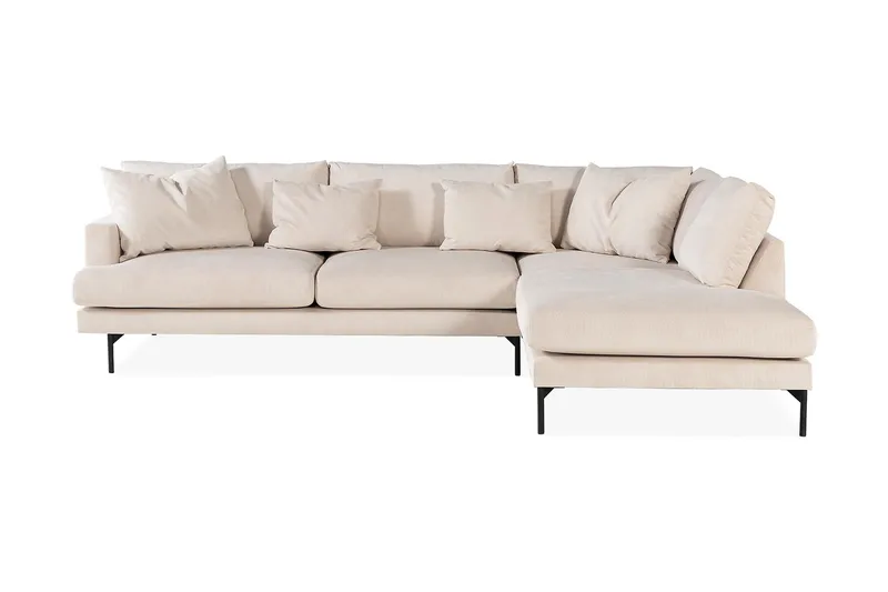 Menard Soffgrupp 4-sits Högervänd L-formad Schäslongsoffa + Stor Fåtölj i Manchester - Beige - Möbler - Soffa - Soffgrupp