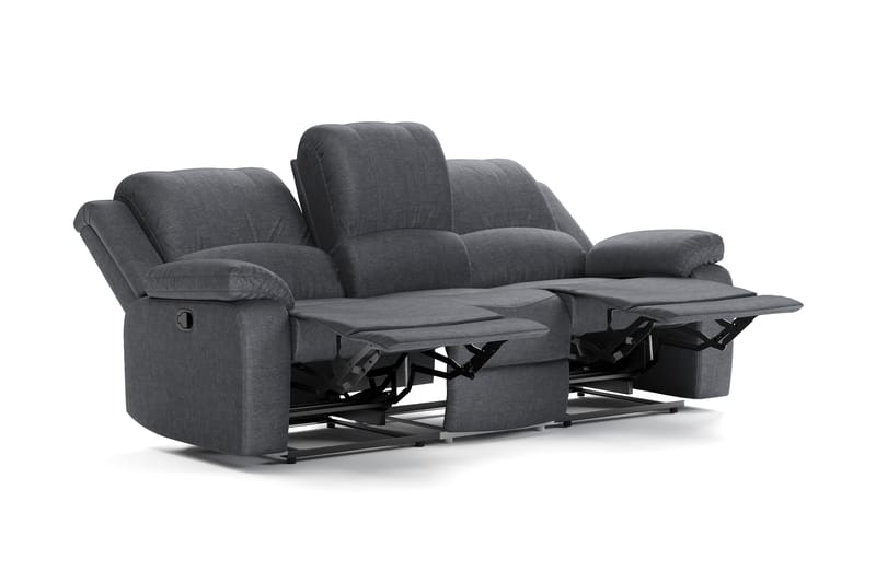 Navarro Soffgrupp Recliner 3+2+1 - Fällbar soffa fåtölj - Biosoffa i Tyg - Mörkgrå - Möbler - Soffa - Soffgrupp