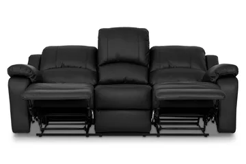 Norbo Soffgrupp 3-sits+2-sits Konstläder - Svart - Möbler - Soffa - Soffgrupp