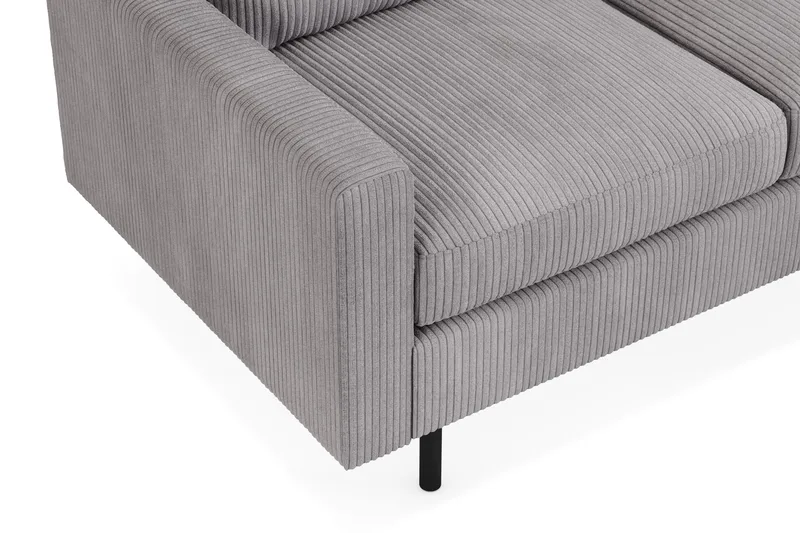 Peppe Soffgrupp 3-sits Soffa + Fåtölj + Fotpall i Manchester - Grå - Möbler - Soffa - Soffgrupp