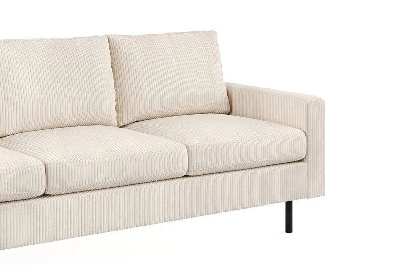 Peppe Soffgrupp 3-sits Soffa + Fåtölj + Fotpall i Manchester - Beige - Möbler - Soffa - Soffgrupp