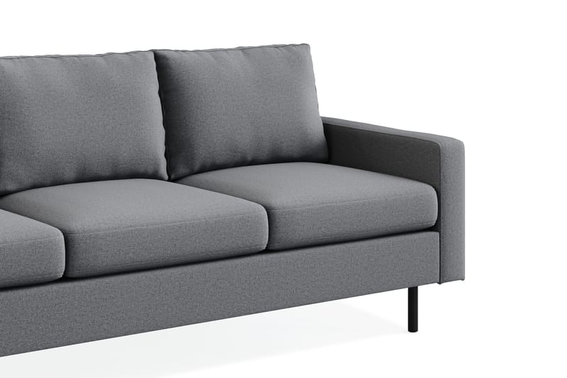 Peppe Soffgrupp 3-sits Soffa + Fåtölj + Fotpall i Tyg - Ljusgrå - Möbler - Soffa - Soffgrupp