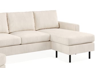 Peppe Soffgrupp 3-sits Vändbar L-formad Divansoffa + Fåtölj + Fotpall i Manchester - Beige - Möbler - Soffa - Soffgrupp