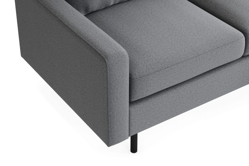 Peppe Soffgrupp 3-sits Vändbar L-formad Divansoffa + Fåtölj + Fotpall i Tyg - Ljusgrå - Möbler - Soffa - Soffgrupp