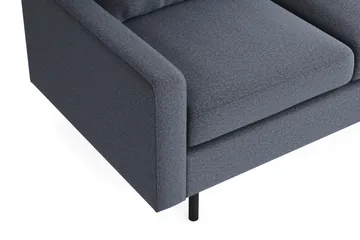 Peppe Soffgrupp 3-sits Vändbar L-formad Divansoffa + Fåtölj + Fotpall i Tyg - Mörkgrå - Möbler - Soffa - Soffgrupp