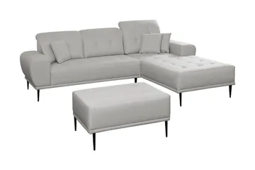 Rapale Soffgrupp Höger med Fotpall - Grå - Möbler - Soffa - Soffgrupp
