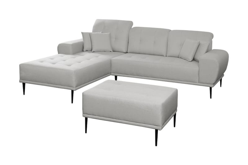 Rapale Soffgrupp Vänster med Fotpall, Grå