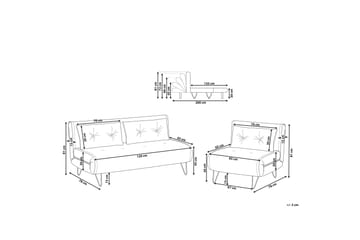 Soffgrupp 2-sits + 1-sits sammet mörkgrön VESTFOLD - Grön - Möbler - Soffa - Soffgrupp