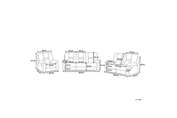Soffgrupp 2-Sits+3-Sits+Fåtölj Bergen - Svart - Möbler - Soffa - Soffgrupp