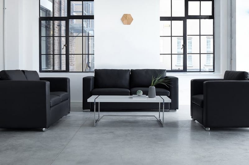 Soffgrupp 2-Sits+3-Sits+Fåtölj Helsinki - Svart - Möbler - Soffa - Soffgrupp