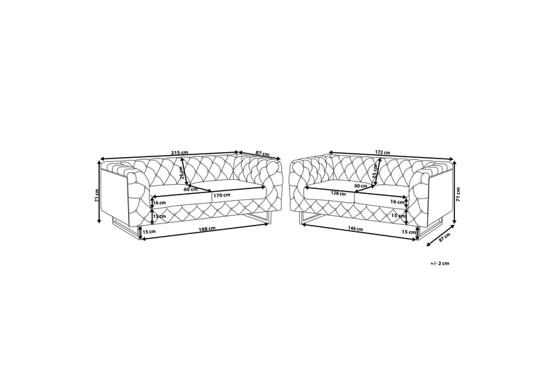Soffgrupp 2-Sits+3-Sits Vissland - Svart - Möbler - Soffa - Soffgrupp