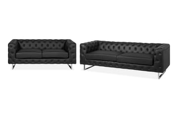 Soffgrupp 2-Sits+3-Sits Vissland - Svart - Möbler - Soffa - Soffgrupp