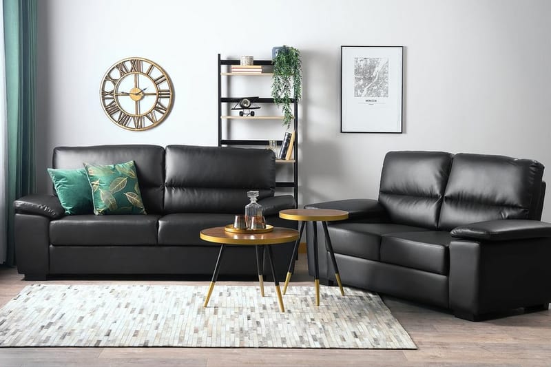 Soffgrupp 2-Sits+3-Sits Vogar - Svart - Möbler - Soffa - Soffgrupp