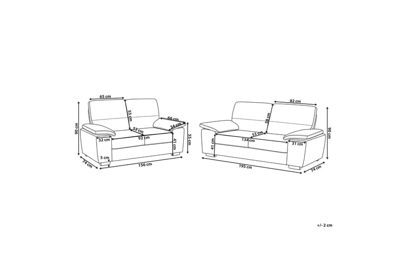 Soffgrupp 2-Sits+3-Sits Vogar - Svart - Soffgrupp