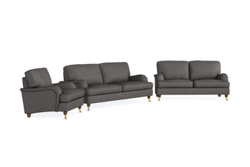 Howard Lyx Soffgrupp 3-sits + 2-sits Soffa + Fåtölj i Tyg - Mörkgrå - Möbler - Soffa - Soffgrupp - Soffgrupp 3 2 1