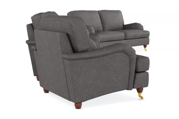 Howard Lyx Soffgrupp 3-sits + 2-sits Soffa + Fåtölj i Tyg - Mörkgrå - Möbler - Soffa - Soffgrupp - Soffgrupp 3 2 1