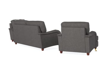 Howard Lyx Soffgrupp 3-sits + 2-sits Soffa + Fåtölj i Tyg - Mörkgrå - Möbler - Soffa - Soffgrupp - Soffgrupp 3 2 1