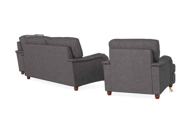 Howard Lyx Soffgrupp 3-sits + 2-sits Soffa + Fåtölj i Tyg - Mörkgrå - Möbler - Soffa - Soffgrupp - Soffgrupp 3 2 1