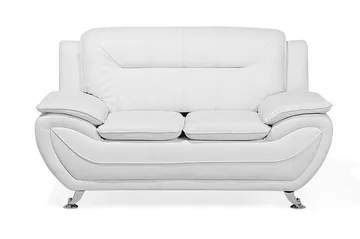 Soffgrupp 2-sits + 3-sits + fåtölj LEIRA - Vit - Möbler - Soffa - Soffgrupp - Soffgrupp 3 2 1