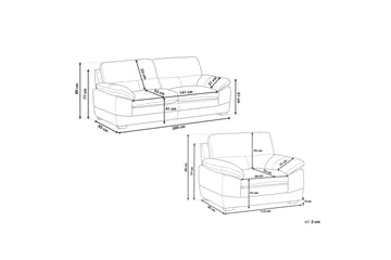 Soffgrupp 3-Sits+Fåtölj Horten - Brun - Möbler - Soffa - Soffgrupp