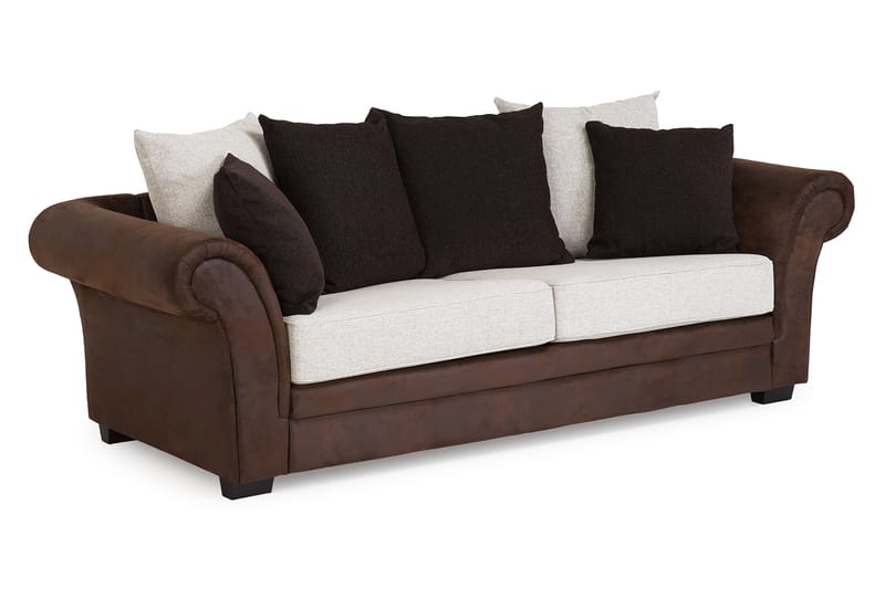 Soffgrupp Aspen 2-Sits+3-Sits+Fåtölj - Brun|Beige - Möbler - Soffa - Soffgrupp - Soffgrupp 3 2 1