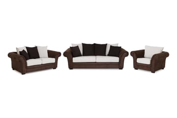 Soffgrupp Aspen 2-Sits+3-Sits+Fåtölj - Brun|Beige - Möbler - Soffa - Soffgrupp - Soffgrupp 3 2 1