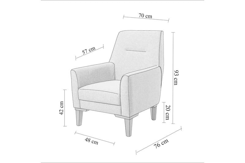 Soffgrupp Charlesbourg 3-sits Soffa + Fåtölj - Antracit - Soffgrupp