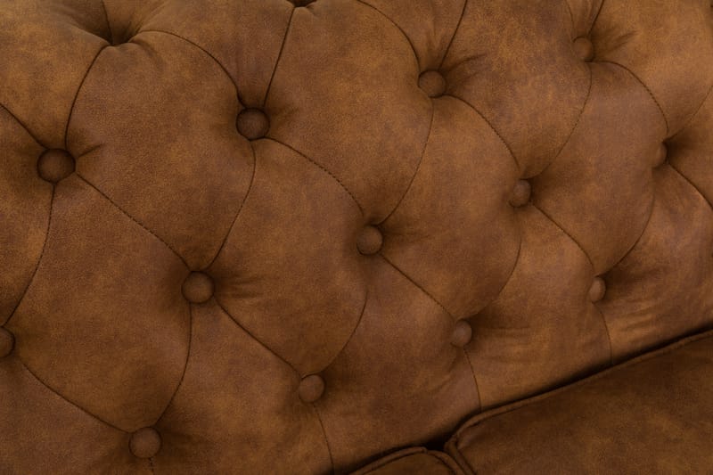 Soffgrupp Chester Deluxe 3-sits+2-sits+Fåtölj+Fotpall - Cognac - Möbler - Soffa - Soffgrupp