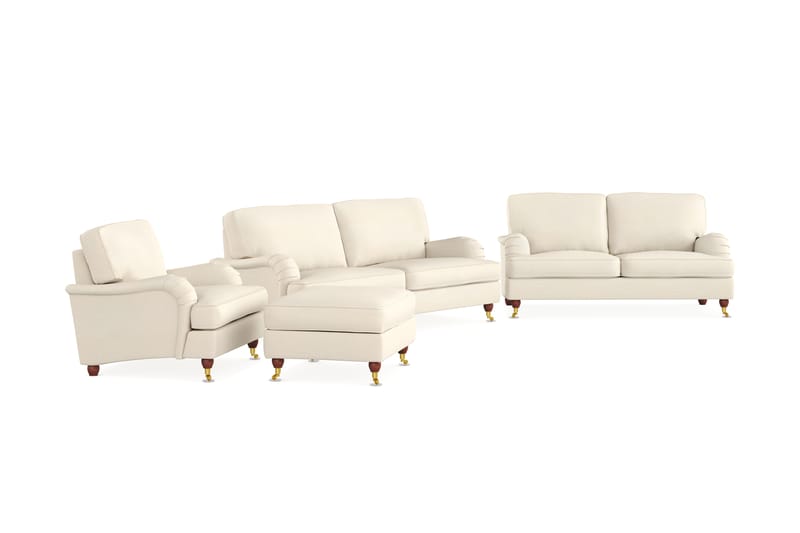 Soffgrupp Howard Oxford 3-sits+2-sits+Fåtölj+Fotpall - Beige - Howard soffgrupp - Soffgrupp