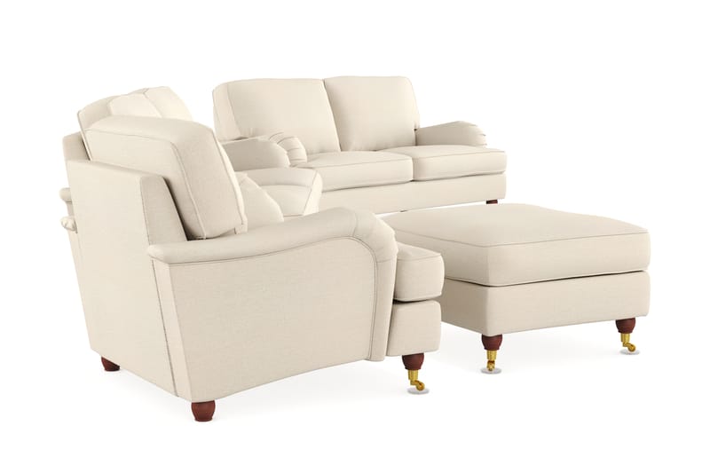 Soffgrupp Howard Oxford 3-sits+2-sits+Fåtölj+Fotpall - Beige - Howard soffgrupp - Soffgrupp