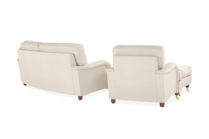 Soffgrupp Howard Oxford Svängd 3-sits+Divan+Fåtölj+Fotpall - Beige - Möbler - Soffa - Soffgrupp - Howard soffgrupp