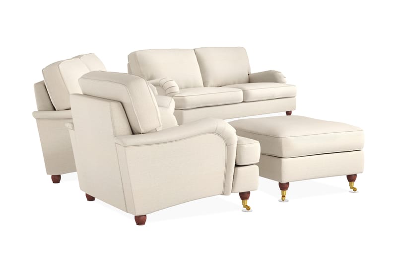 Soffgrupp Oxford 3-sits+4-sits+Fåtölj+Fotpall - Beige - Möbler - Soffa - Soffgrupp - Howard soffgrupp