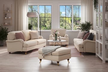 Soffgrupp Oxford 3-sits+4-sits+Fåtölj+Fotpall - Beige - Möbler - Soffa - Soffgrupp - Howard soffgrupp