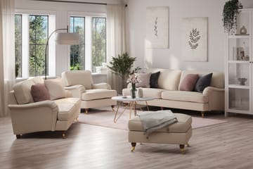 Soffgrupp Oxford 3-sits+4-sits+Fåtölj+Fotpall - Beige - Möbler - Soffa - Soffgrupp - Howard soffgrupp