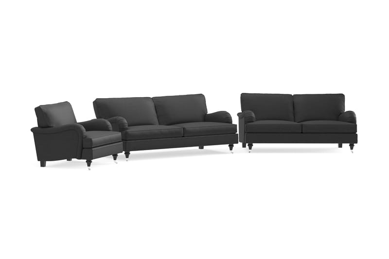 Soffgrupp Oxford Classic 3,5-sits+3-sits+Fåtölj - Mörkgrå - Möbler - Soffa - Soffgrupp - Howard soffgrupp