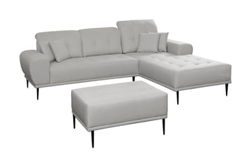 Soffgrupp Rapana Höger med Fotpall - Grå - Möbler - Soffa - Soffgrupp
