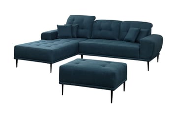 Soffgrupp Rapana Vänster med Fotpall - Blå - Möbler - Soffa - Soffgrupp